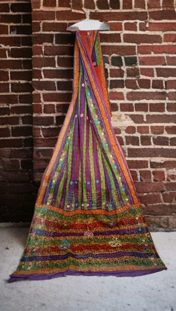 SKU0237 : Elegant Lightweight Chiffon Saree for Women – Soft & Flowing Fabric | Silk Lambani - Multi Colour, Block Print, Hand WasHand Wash, Yes