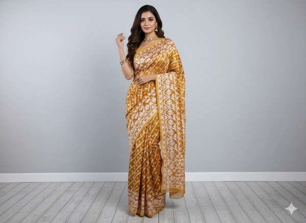 SKU1269 : Elegant Cotton Blend Jamdani Saree | Dhakai Jamdani - Hand Wash, Yes