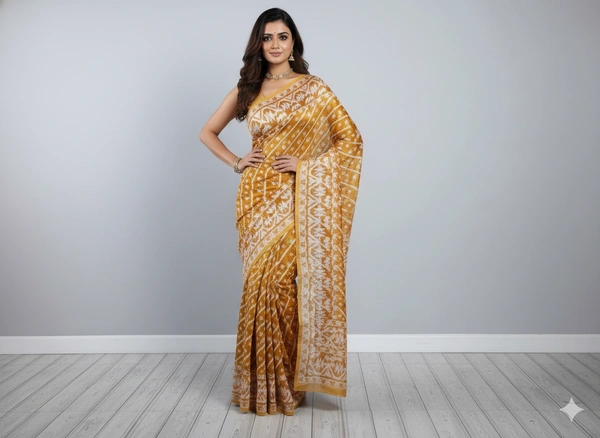 SKU1269 : Elegant Cotton Blend Jamdani Saree | Dhakai Jamdani - Hand Wash, Yes