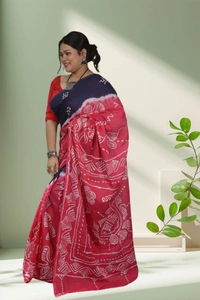 SKU-0732 : Pure Cotton Batik Saree – Handcrafted, Soft & Elegant - Hand Wash Only, No