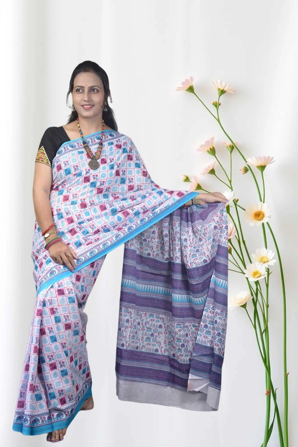 SKU-0723 :  Pure Cotton Saree – Handwoven, Lightweight & Breathable Fabric - Hand Wash Only, No