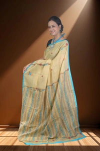 SKU-0733 : Elegant Pure Tussar Silk Saree – Handwoven & Traditional - Dry Wash, Yes