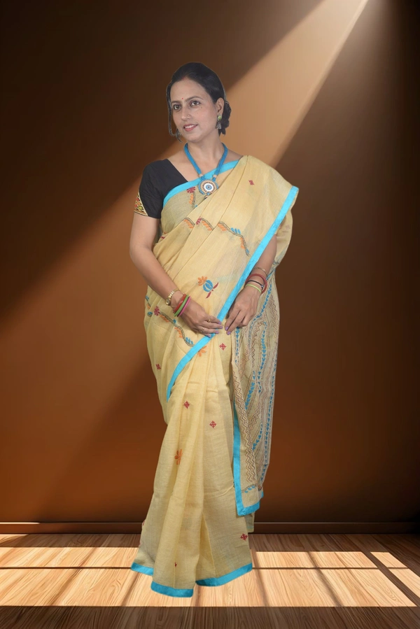 SKU-0733 : Elegant Pure Tussar Silk Saree – Handwoven & Traditional - Dry Wash, Yes