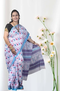 SKU-0723 :  Pure Cotton Saree – Handwoven, Lightweight & Breathable Fabric - Hand Wash Only, No