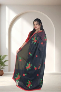 SKU-0736 : Elegant Pure Cotton Saree – Lightweight & Comfortable Daily Wear - Dry Wash, Yes