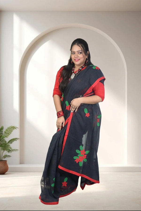 SKU-0736 : Elegant Pure Cotton Saree – Lightweight & Comfortable Daily Wear - Dry Wash, Yes