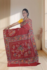 SKU-0737 : Pure Cotton Batik Saree – Handcrafted & Lightweight Traditional Wear