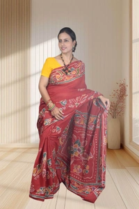 SKU-0737 : Pure Cotton Batik Saree – Handcrafted & Lightweight Traditional Wear