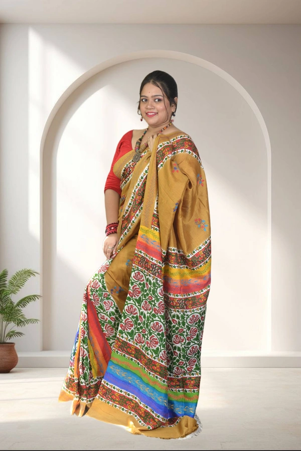 SKU-0738 : Elegant Pure Silk Saree – Handwoven, Soft & Luxurious Drape - Dry Wash, Yes