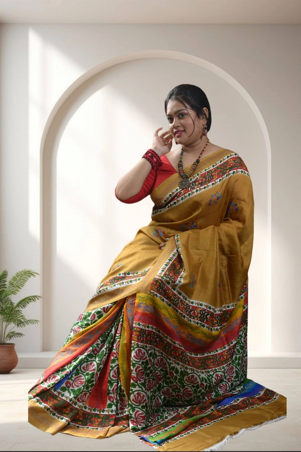 SKU-0738 : Elegant Pure Silk Saree – Handwoven, Soft & Luxurious Drape - Dry Wash, Yes