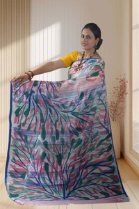 SKU-0739 : Pure Cotton Batik Saree – Handcrafted & Lightweight Traditional Wear - Hand Wash Only, No