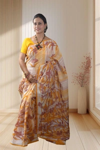 SKU-0740 : Pure Cotton Batik Saree – Handcrafted & Lightweight Traditional Wear - Hand Wash Only, No