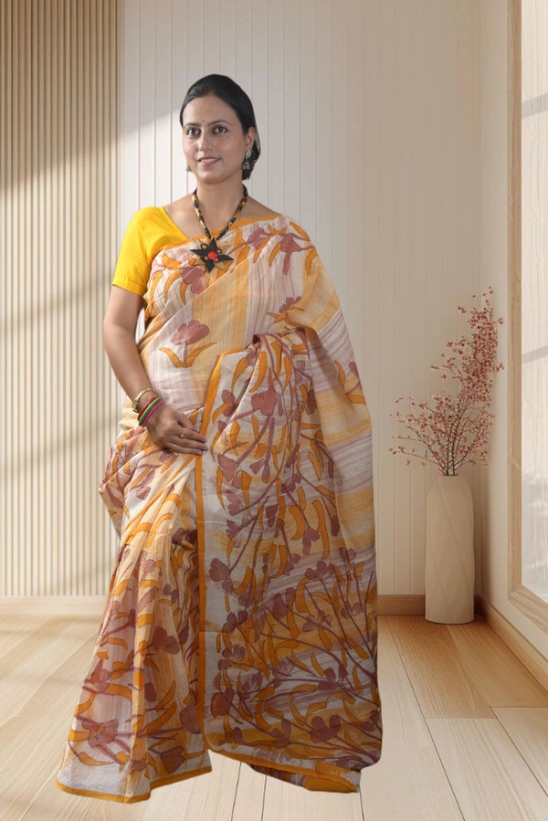 SKU-0740 : Pure Cotton Batik Saree – Handcrafted & Lightweight Traditional Wear - Hand Wash Only, No