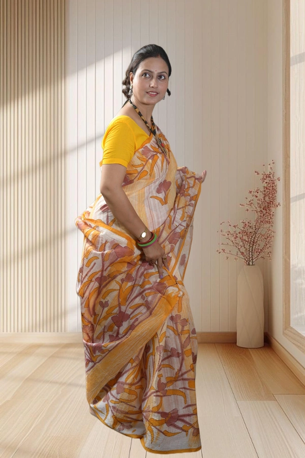 SKU-0740 : Pure Cotton Batik Saree – Handcrafted & Lightweight Traditional Wear - Hand Wash Only, No