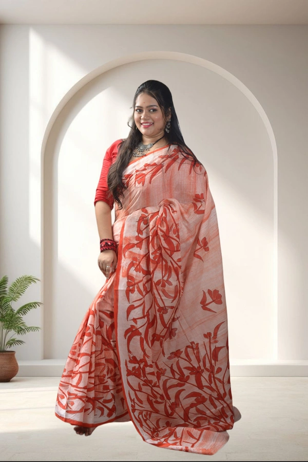 AKU0741 : Pure Cotton Batik Saree – Handcrafted & Lightweight Traditional Wear - Hand Wash Only, No