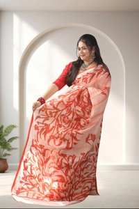 AKU0741 : Pure Cotton Batik Saree – Handcrafted & Lightweight Traditional Wear - Hand Wash Only, No