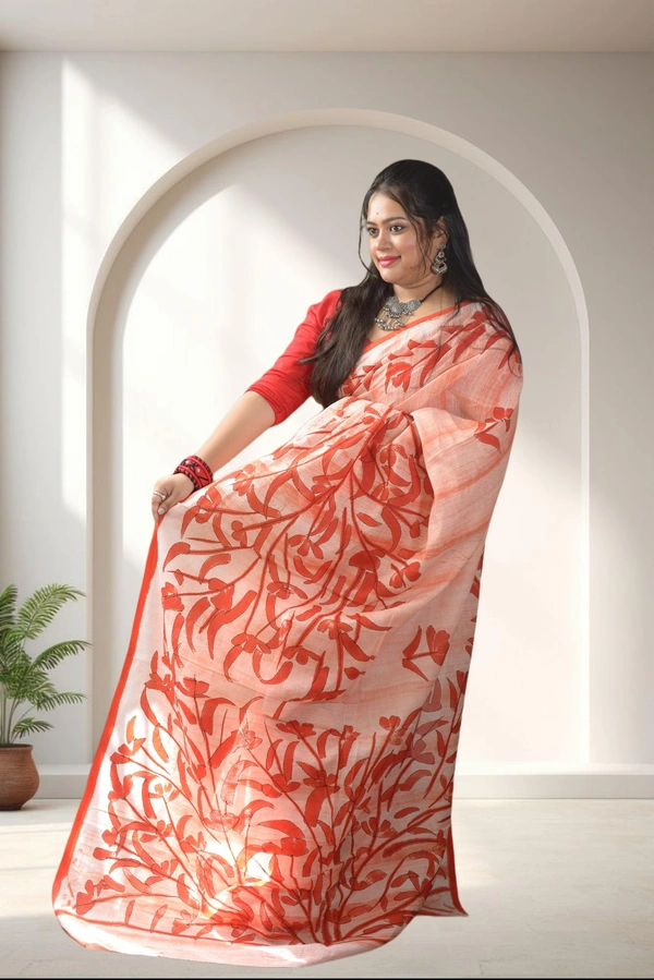 AKU0741 : Pure Cotton Batik Saree – Handcrafted & Lightweight Traditional Wear - Hand Wash Only, No