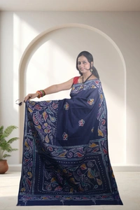 SKU-0742 : Pure Cotton Batik Saree – Handcrafted & Lightweight Traditional Wear - Hand Wash Only, No
