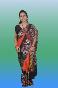 SKU-0725 : Pure Cotton Batik Saree – Handcrafted & Lightweight Traditional Wear - Hand Wash Only, No