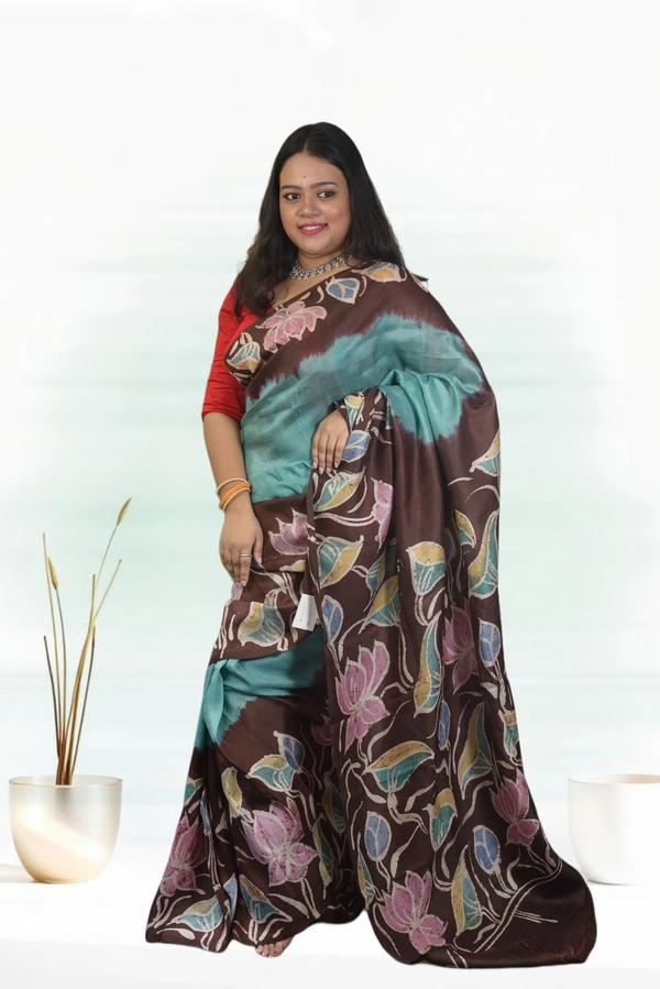 SKU-0726 : Elegant Pure Silk Murshidabad Saree – Handcrafted Traditional Weave - Hand Wash Only, Yes