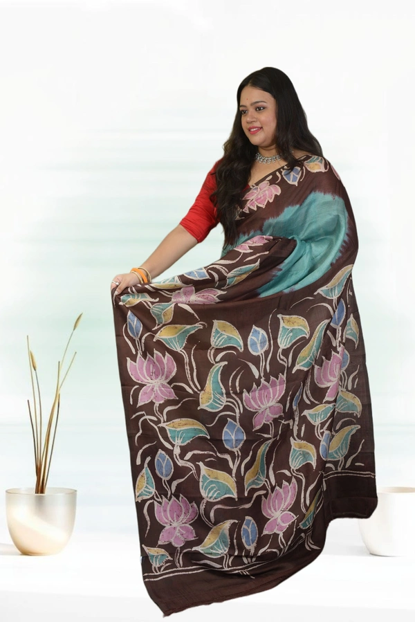 SKU-0726 : Elegant Pure Silk Murshidabad Saree – Handcrafted Traditional Weave - Hand Wash Only, Yes