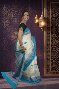 SKU-0727 : Handcrafted Pure Silk Kantha Stitch Saree – Elegant Traditional Wear - Dry Wash, Yes