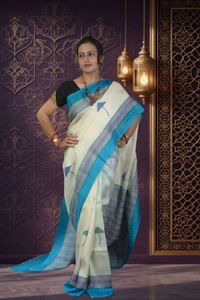 SKU-0727 : Handcrafted Pure Silk Kantha Stitch Saree – Elegant Traditional Wear - Dry Wash, Yes