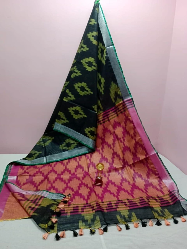 SKU0781 : Traditional Pure Cotton Katki Tant – Soft, Lightweight & Handwoven for Elegant Look - Normal Length 6.3 mtr Plus, Black, Buti / Booti, Soft wash, Yes