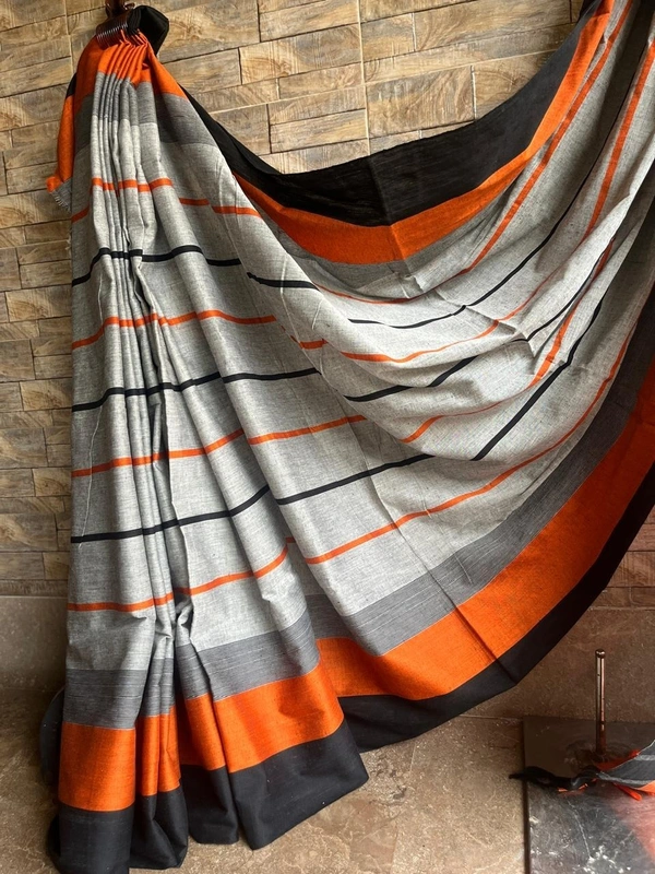  SKU0797 : Elegant Handwoven Khadi Cotton Saree – Lightweight & Breathable Traditional Wear - Hand Wash, No