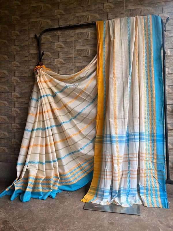 SKU0800 : Elegant Handwoven Khadi Cotton Saree – Lightweight & Breathable Traditional Wear - Hand Wash, No