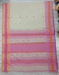 SKU1121 : Pure Khadi Cotton Saree – Handwoven, Lightweight & Breathable Fabric - Dry Wash, Yes