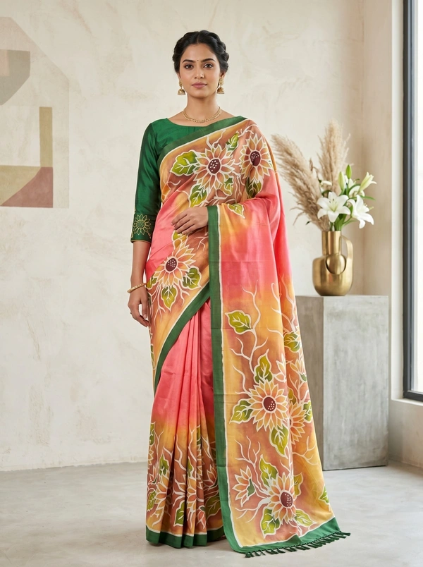 SKU1661 : Designer Pure Silk Saree with Blouse Piece – Traditional Party Wear - Dry Wash Only, Yes