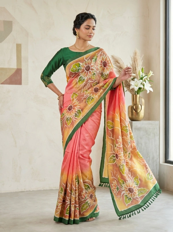 SKU1661 : Designer Pure Silk Saree with Blouse Piece – Traditional Party Wear - Dry Wash Only, Yes