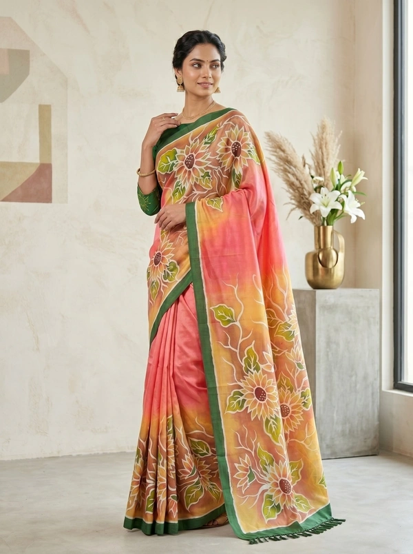 SKU1661 : Designer Pure Silk Saree with Blouse Piece – Traditional Party Wear - Dry Wash Only, Yes