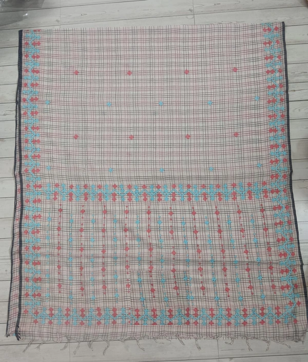 SKU1124 : Dhanekhali Tant Pure Handloom Cotton Saree – Handwoven, Lightweight & Breathable Fabric - Dry Wash, Yes