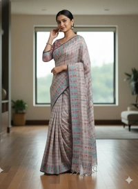 SKU1124 : Dhanekhali Tant Pure Handloom Cotton Saree – Handwoven, Lightweight & Breathable Fabric - Dry Wash, Yes