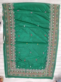 SKU1139 : Elegant Handwoven Bangalore Silk Saree – Gujrati Lambani Work - Dry Wash, Yes