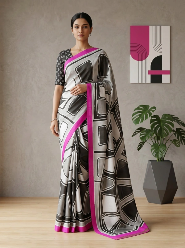 SKU1665 : Designer Pure Silk Saree with Blouse Piece – Traditional Party Wear - Dry Wash Only, Yes