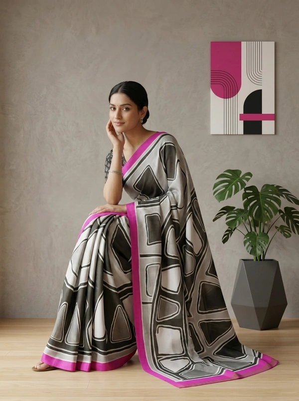 SKU1665 : Designer Pure Silk Saree with Blouse Piece – Traditional Party Wear - Dry Wash Only, Yes