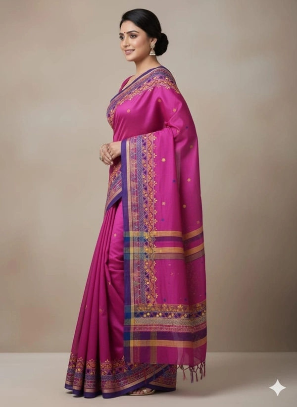 SKU1125 : Pure Handloom Saree | Lambani Work | Handwoven, Lightweight & Breathable Fabric - Dry Wash, Yes