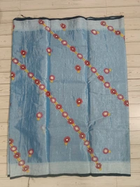 SKU1029 : Cotton Tissue Saree | All over  Chickankari Work - Dry wash, Yes