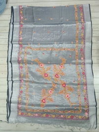 SKU1030 : Cotton Tissue Saree | All over Parsi Work - Dry Wash, Yes