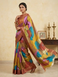 SKU1672 : Designer Pure Silk Saree with Blouse Piece – Traditional Party Wear - Dry Wash Only, Yes