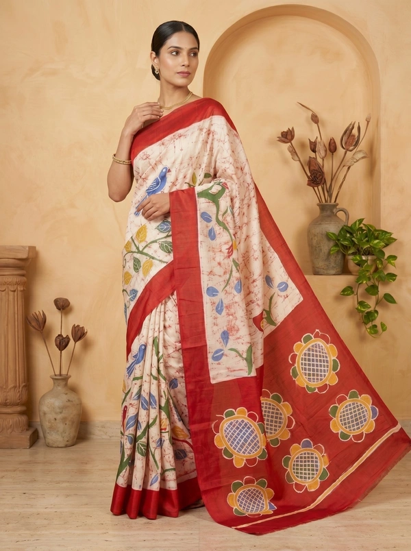 SKU1649 : Designer Pure Silk Saree with Blouse Piece – Traditional Party Wear - Dry Wash Only, Yes