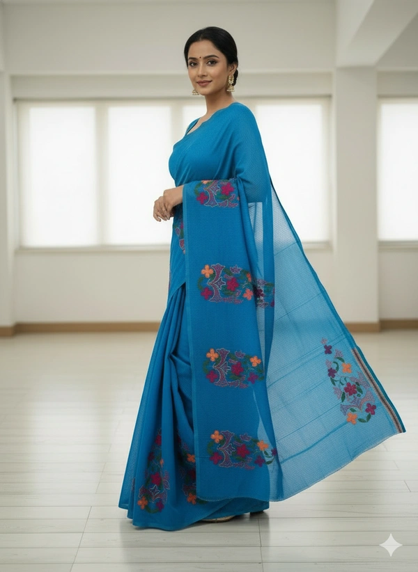 SKU1131 : Resham Check Saree – Gorgeous, Lightweight & Breathable Fabric   - Dry Wash, Yes