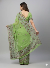 SKU1132 : Resham Check Saree – Gorgeous, Lightweight & Breathable Fabric - Dry Wash, No