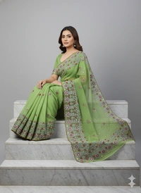 SKU1132 : Resham Check Saree – Gorgeous, Lightweight & Breathable Fabric - Dry Wash, No