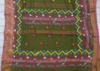 SKU1115 : Elegant Pure Resham Silk Saree – Gujrati Lambani Handwoven Ethnic Wear - Dry Wash, Yes