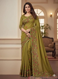 SKU1136 : Pure Noyal Saree | Embroidered Work - Dry Wassh, Yes