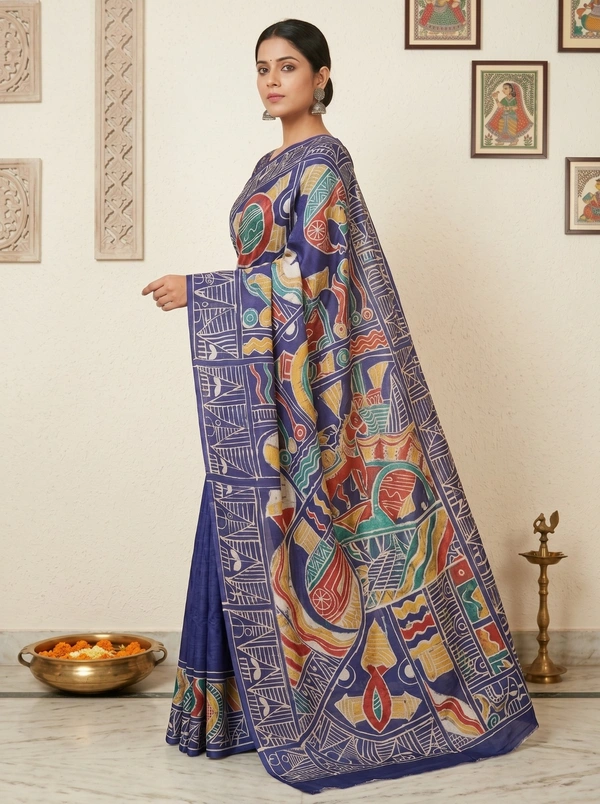 SKU1653 : Designer Pure Silk Saree with Blouse Piece – Traditional Party Wear - Dry Wash Only, Yes